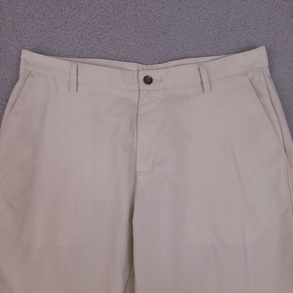 Adidas Clima Cool Golf‎ Pants Khakis 36x27.5 Beige Performance 3 Stripes - Picture 3 of 15
